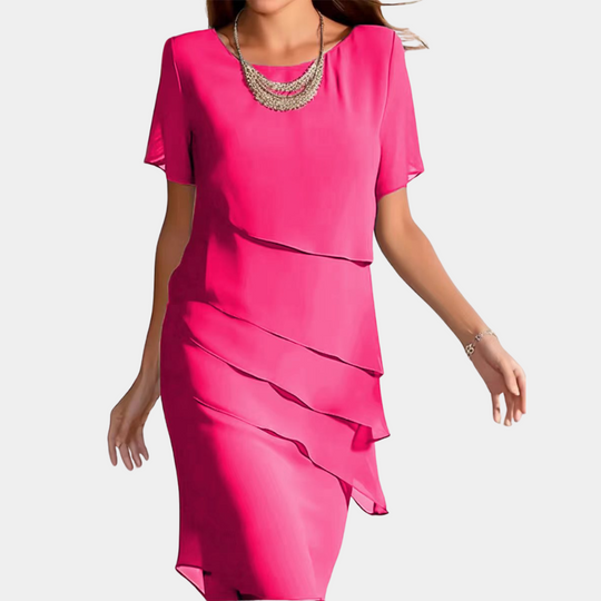 Heidi-Mode | Luftig und elegant Midikleid aus weichem Chiffon mit sanften Lagen
