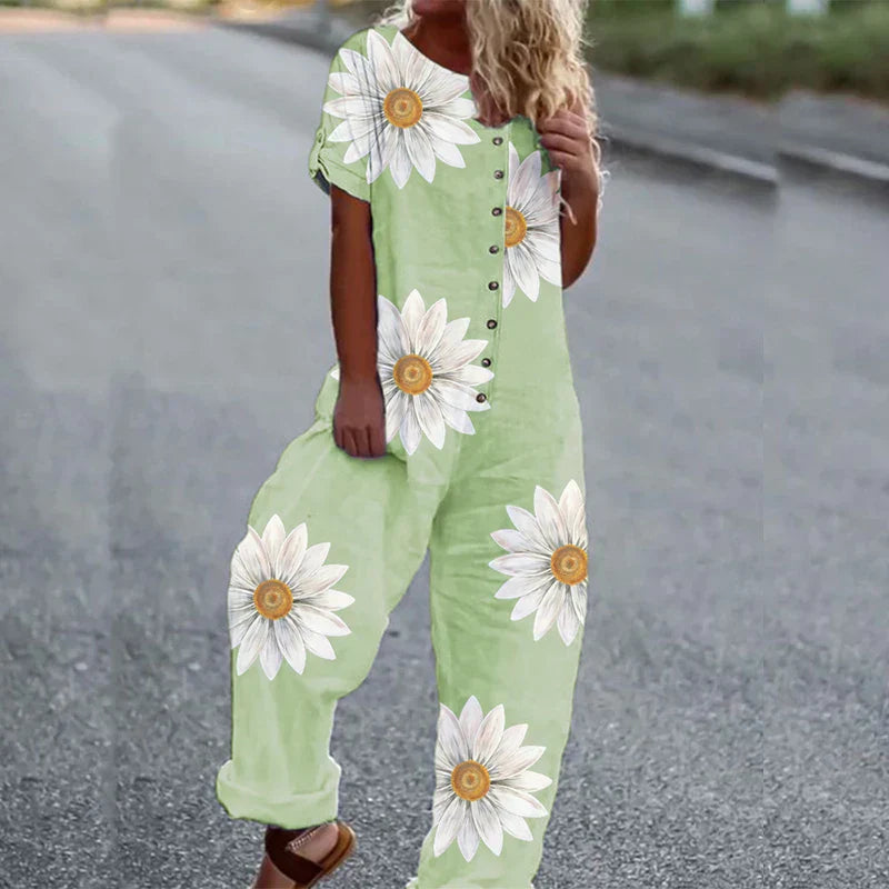 Heidi - Chrysanthemen-Druck Jumpsuit