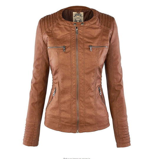Heidi-Mode | Wetterfester Damen Lederjacke Mit Kapuze