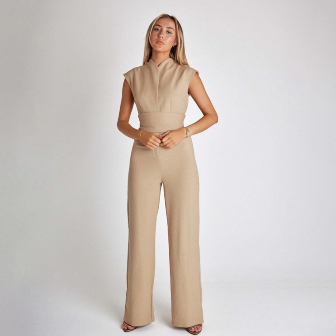 Jumpsuit mit hoher Taille und weitem Bein