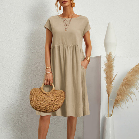 Heidi-Mode | Klassisches Rundhals Midi Kleid