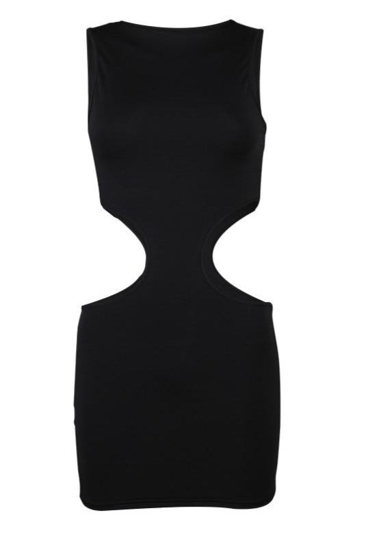 Heidi-Mode | Hohle Brustseiten Ärmelloses Bodycon Mini-Kleider