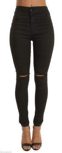 Heidi-Mode | Knie-Schlitz Hohe Taille Weiße Skinny Jeans