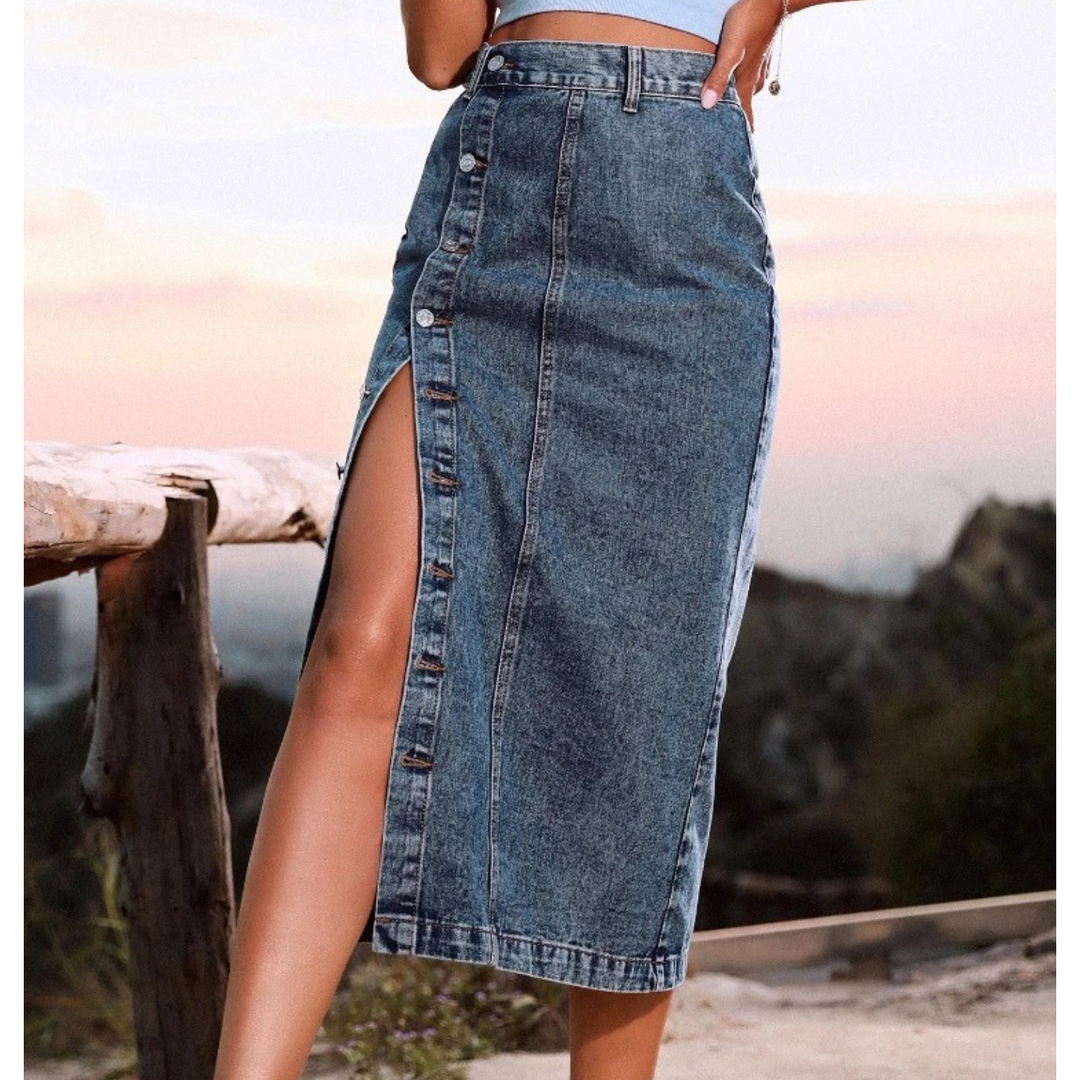 Heidi-Mode | Design Blaue Lange Jeansrock