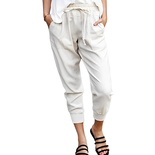 Heidi-Mode | Damen Stoffhose Slim Fit Tunnelzug