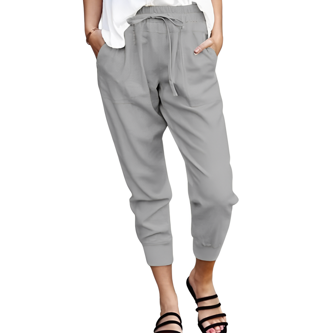 Heidi-Mode | Damen Stoffhose Slim Fit Tunnelzug