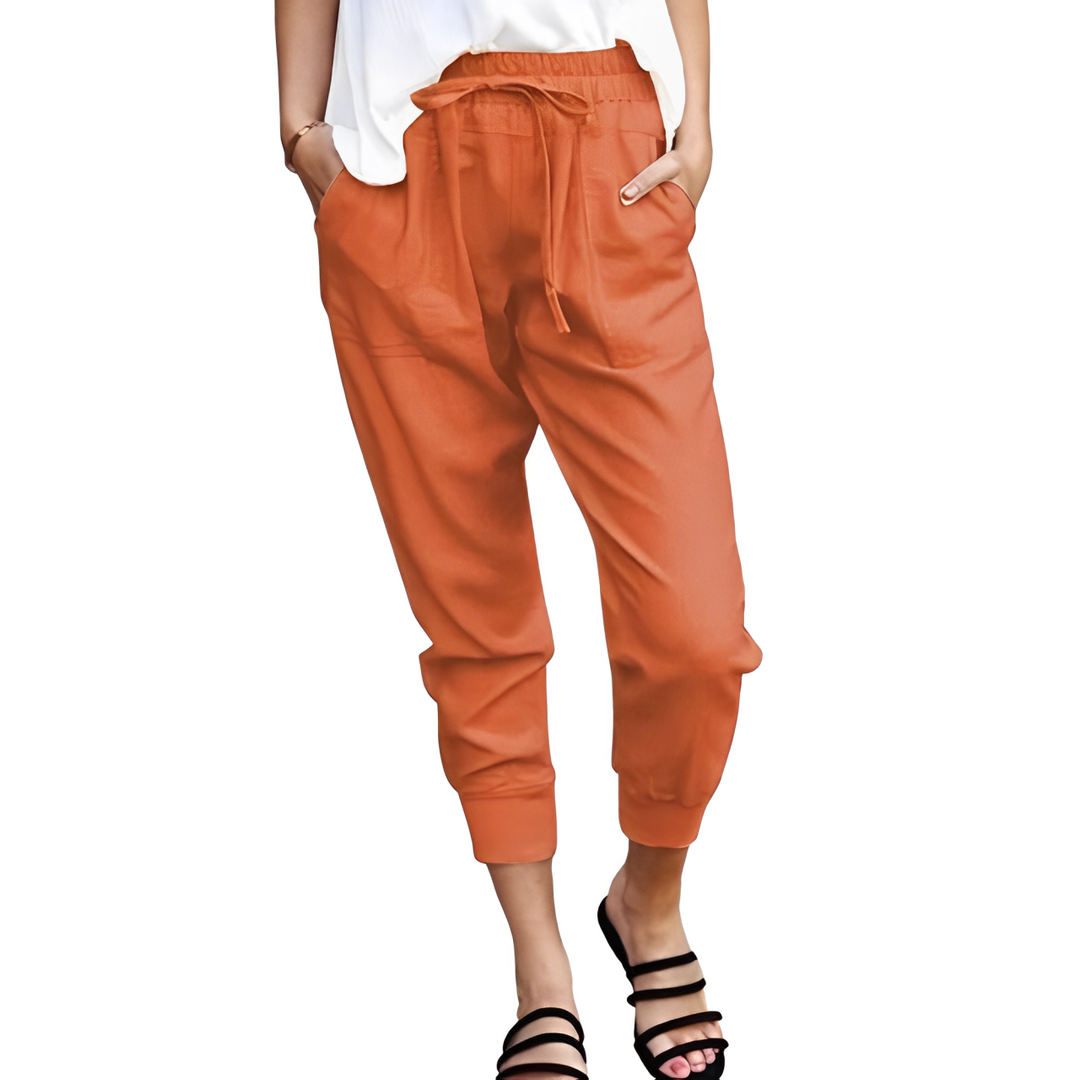 Heidi-Mode | Damen Stoffhose Slim Fit Tunnelzug