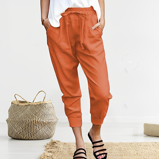 Heidi-Mode | Damen Stoffhose Slim Fit Tunnelzug
