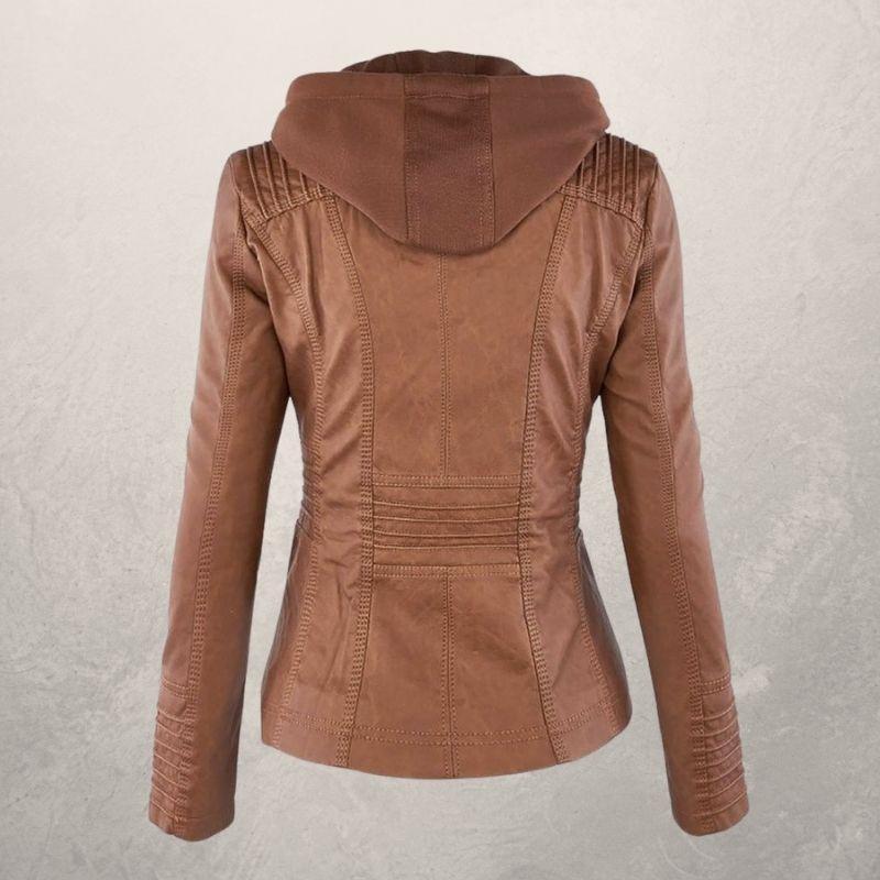 Heidi-Mode | Kunstlederjacke Slim Fit Kapuzenzip Jacke