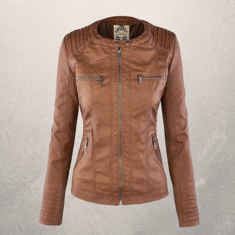 Heidi-Mode | Kunstlederjacke Slim Fit Kapuzenzip Jacke