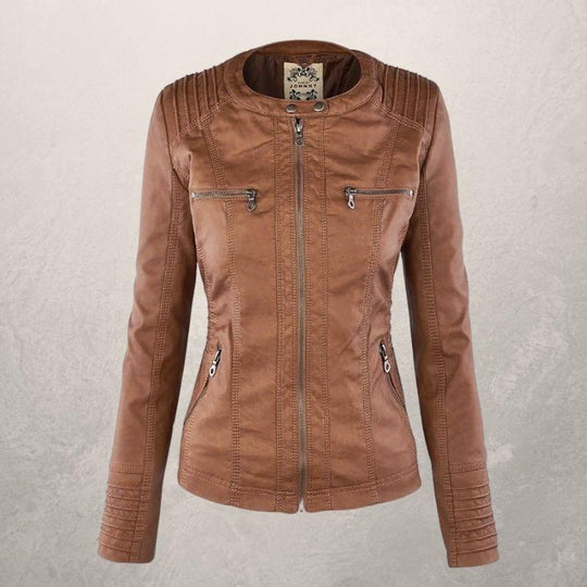 Heidi-Mode | Kunstlederjacke Slim Fit Kapuzenzip Jacke