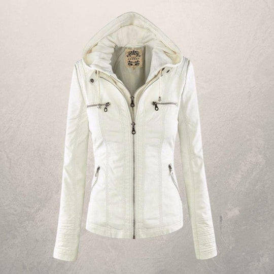 Heidi-Mode | Kunstlederjacke Slim Fit Kapuzenzip Jacke