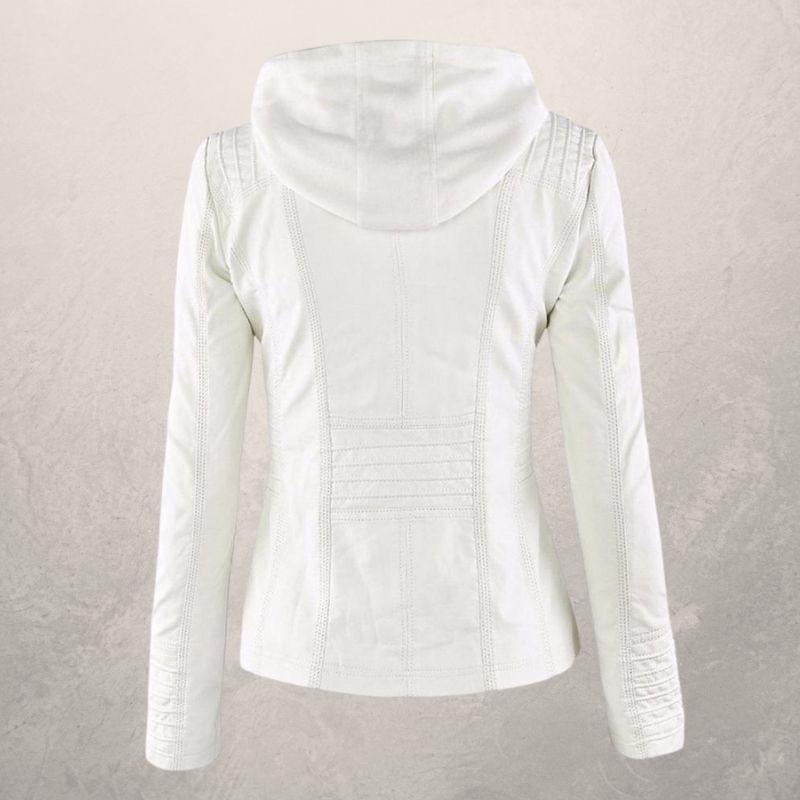 Heidi-Mode | Kunstlederjacke Slim Fit Kapuzenzip Jacke
