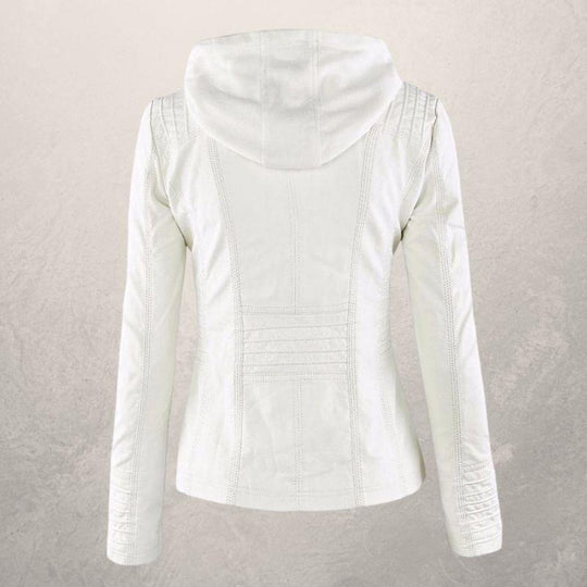 Heidi-Mode | Kunstlederjacke Slim Fit Kapuzenzip Jacke