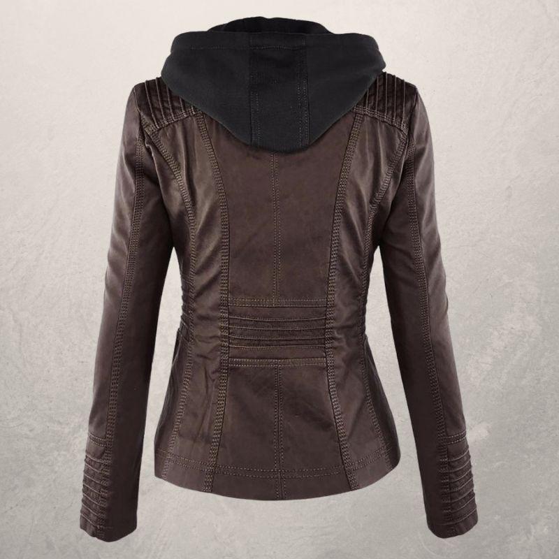 Heidi-Mode | Kunstlederjacke Slim Fit Kapuzenzip Jacke
