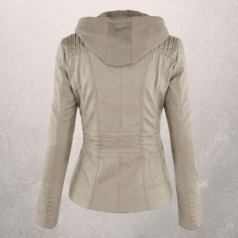Heidi-Mode | Kunstlederjacke Slim Fit Kapuzenzip Jacke