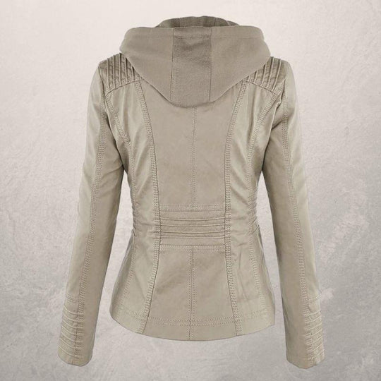 Heidi-Mode | Kunstlederjacke Slim Fit Kapuzenzip Jacke