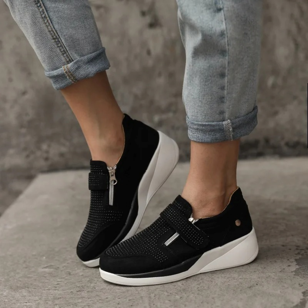 Heidi-Mode | Flache Hohe Sohle Bequeme Damenschuhe