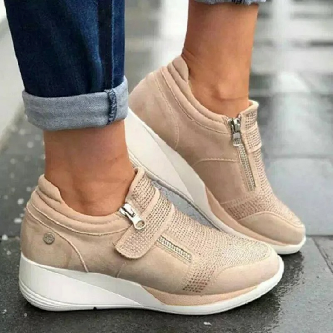 Heidi-Mode | Flache Hohe Sohle Bequeme Damenschuhe