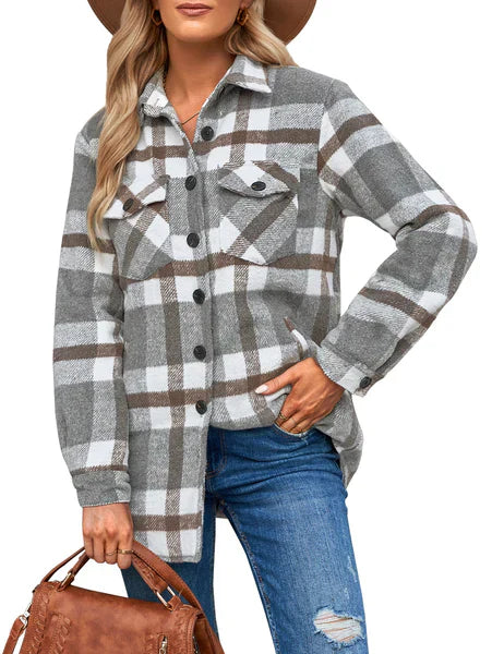 Heidi-Mode | Langärmlige Karierte Jacke