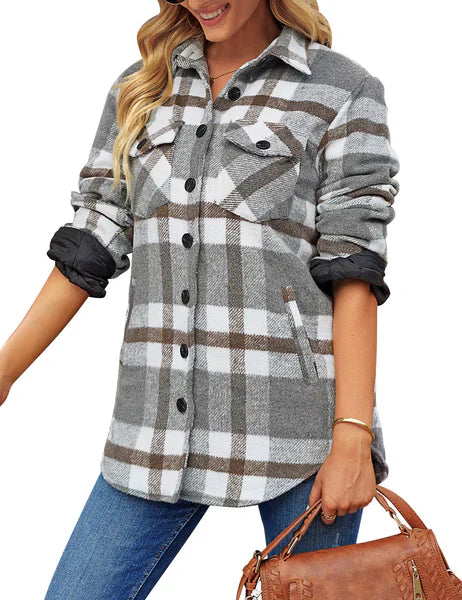Heidi-Mode | Langärmlige Karierte Jacke
