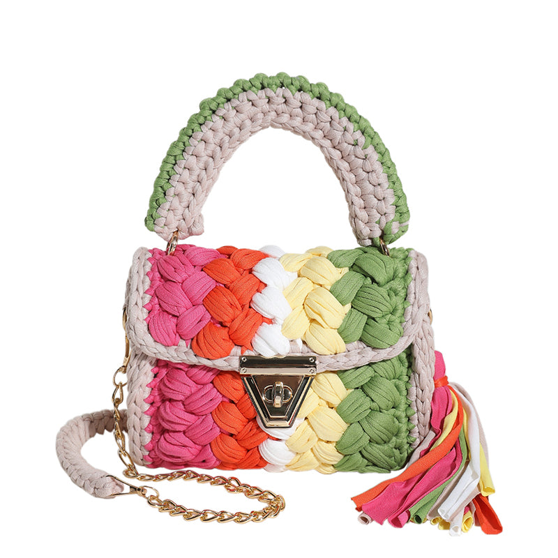 Regenbogen - Gehäkelte Handtasche