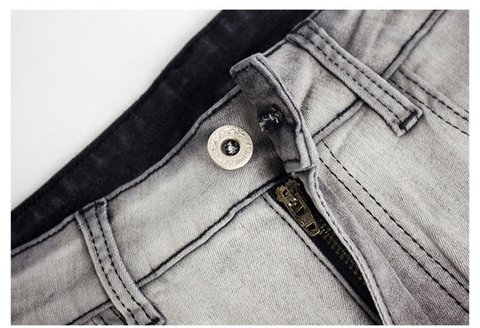 Heidi-Mode | Knielange Zerrissene Moto Jeans Shorts