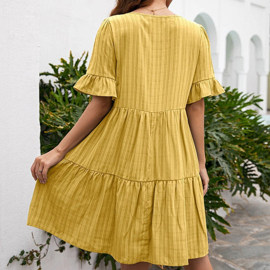 Heidi-Mode | Luftiges und Lockere Sommerkleid mit Kurzen Ärmeln