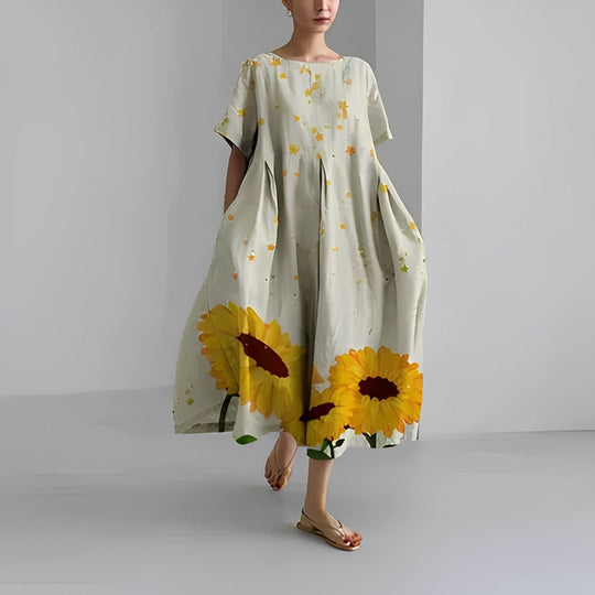 Boho weite Blumen Kleid - Frühling