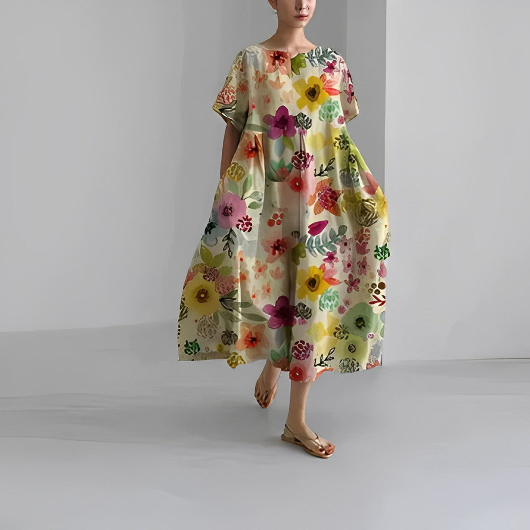 Boho weite Blumen Kleid - Frühling