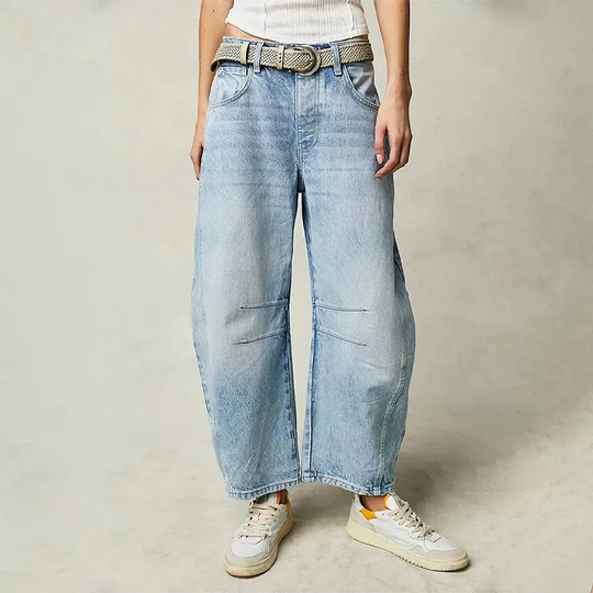 Bequeme Jeans mit weitem Bein