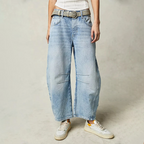 Heidi-Mode | Damen Trendy Weite-Bein Hose Denim