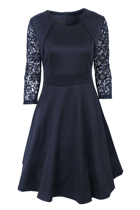 Heidi-Mode | Spitzenärmel Bolero Cape Kleid Set
