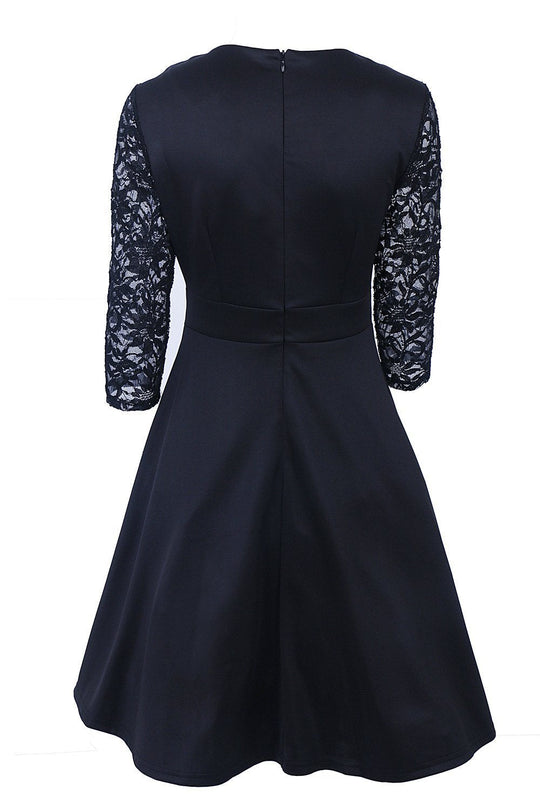 Heidi-Mode | Spitzenärmel Bolero Cape Kleid Set