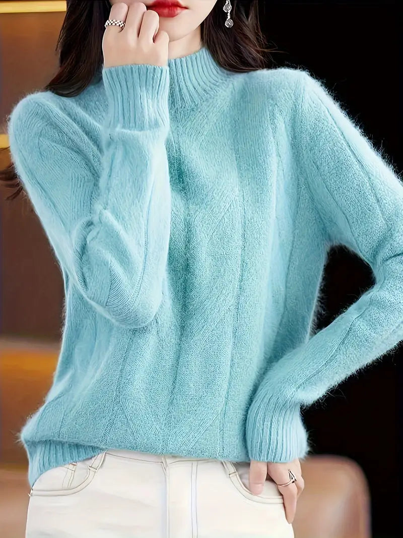 Heidi-Mode | Dicke Strickpullover Für Damen Vielseitige Einfarbige