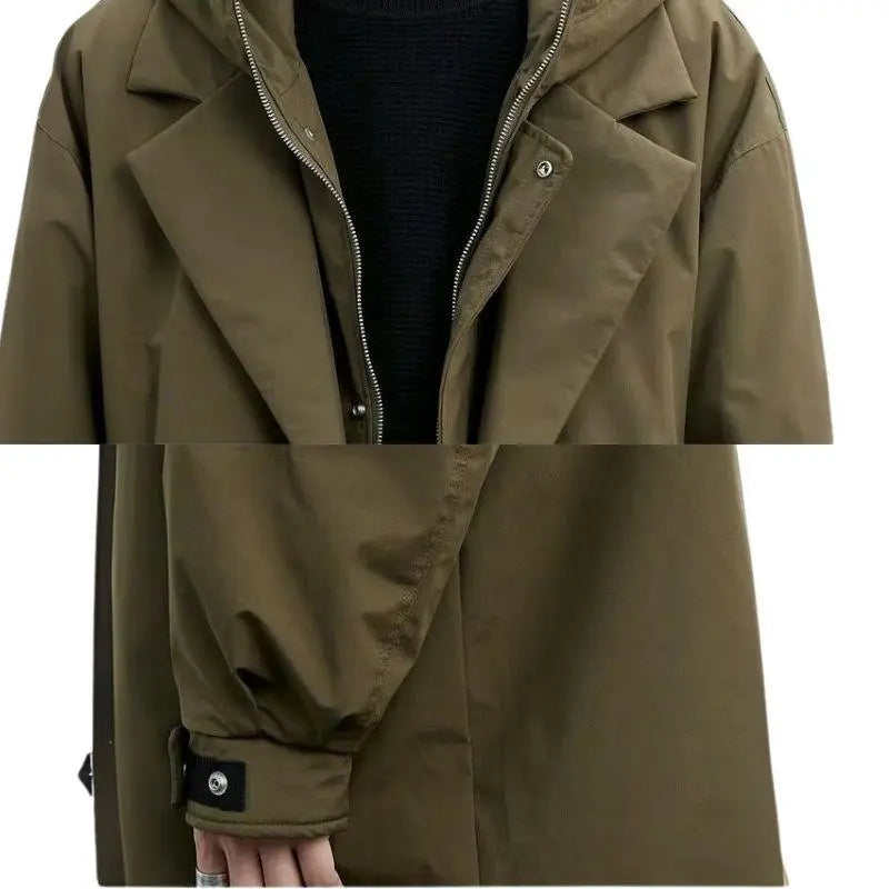 Heidi-Mode | Wasserdichter Puffer-Trenchcoat für Herren mit Kapuze