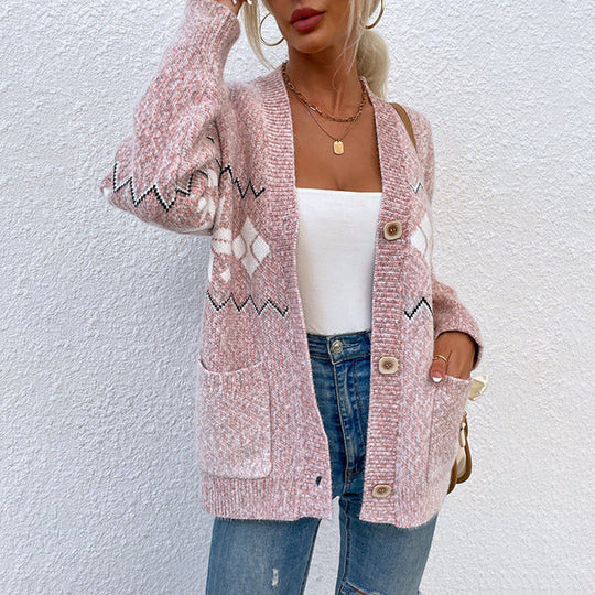 Heidi-Mode | Damen Warme Strickjacke Lange Ärmel