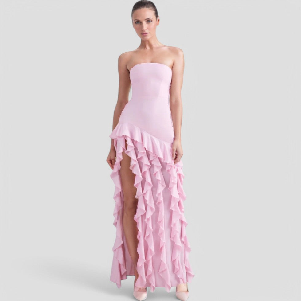 Heidi-Mode | Ärmelloses Rüschenkleid Elegante Stille Luxusmode