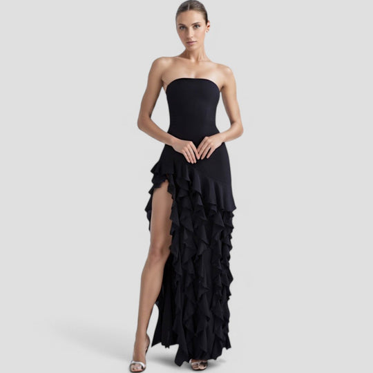 Heidi-Mode | Ärmelloses Rüschenkleid Elegante Stille Luxusmode