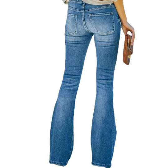 Heidi-Mode | Lässige Blaue Schlagjeans für Damen Perfekt für Alle Jahreszeiten