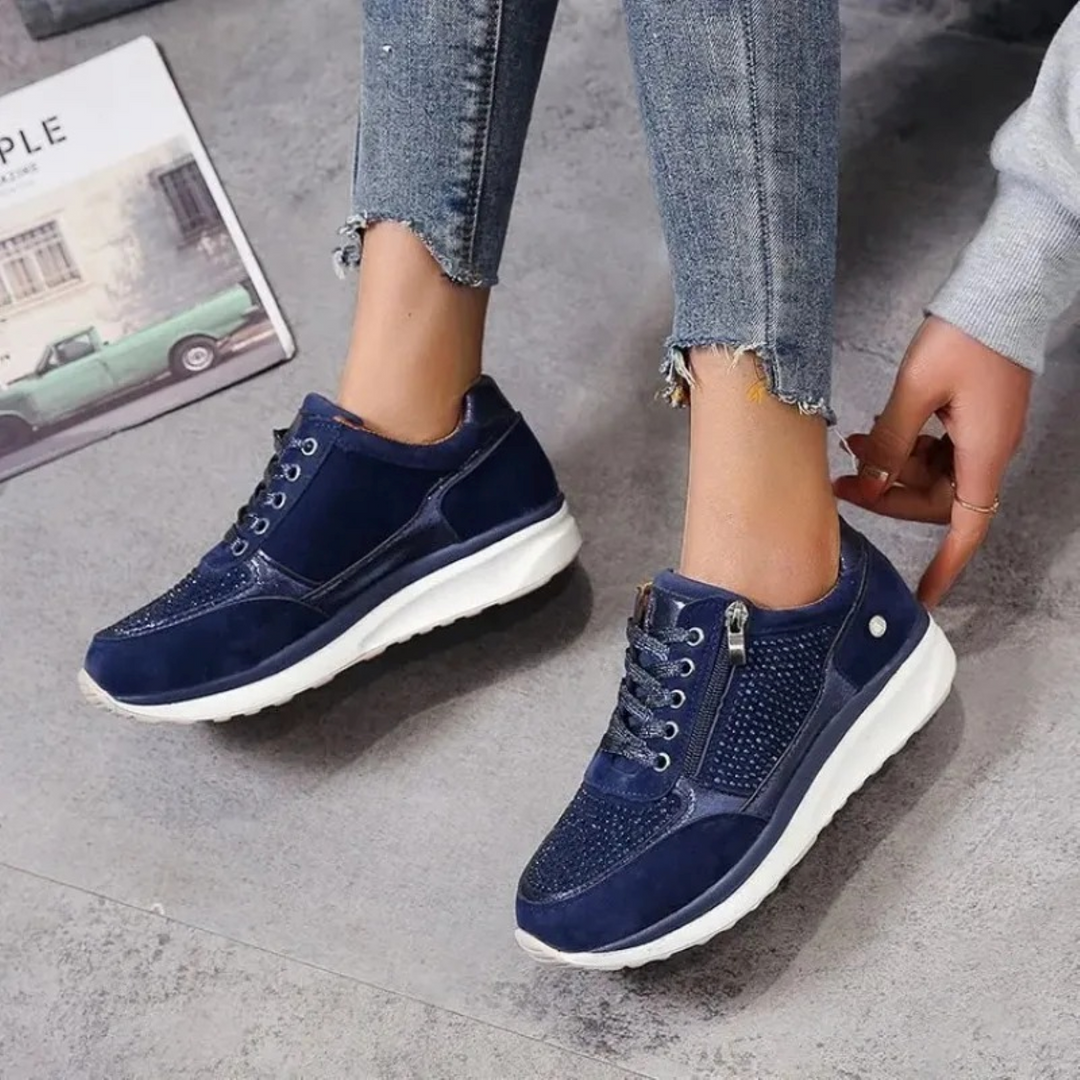 Heidi-Mode | Kristall Hohe Weiche Sohle Damenschuhe