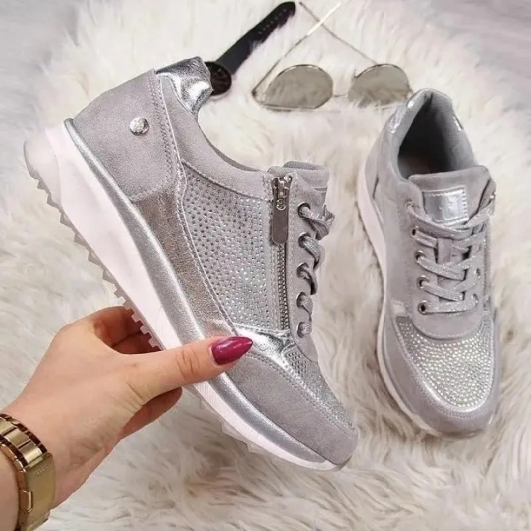 Heidi-Mode | Kristall Hohe Weiche Sohle Damenschuhe