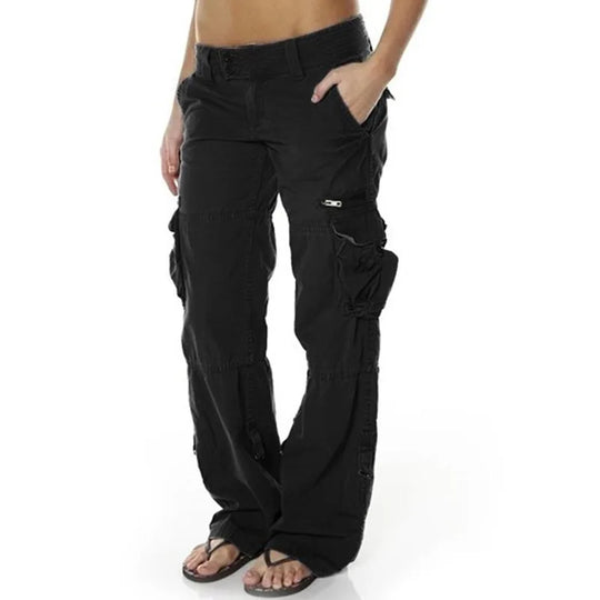 Heidi-Mode | Damen Niedrig Geschnittene Cargo-Hosen Lässig Trendy
