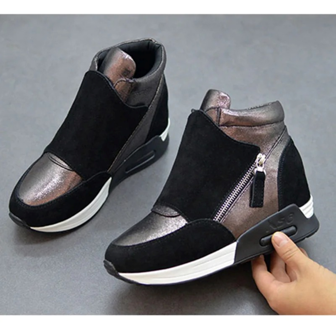 Heidi-Mode | Reißverschluss Schuhe mit Keilabsatz