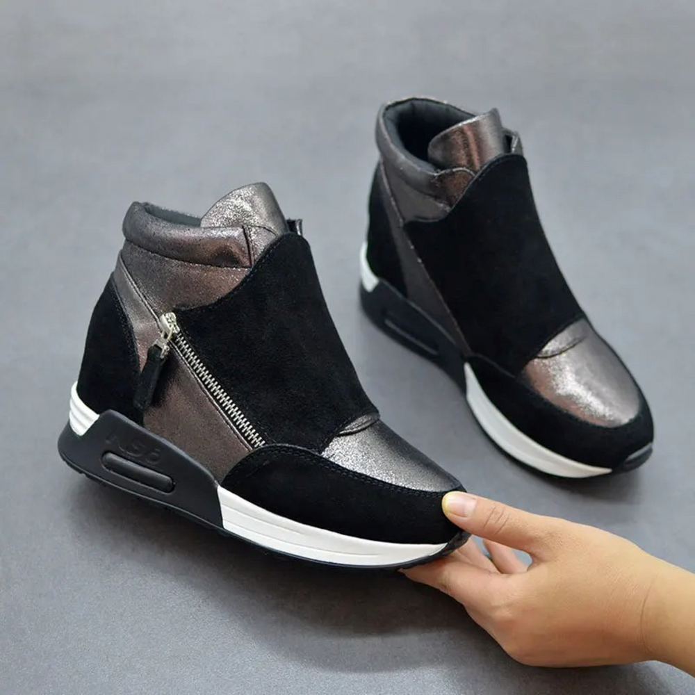 Heidi-Mode | Reißverschluss Schuhe mit Keilabsatz