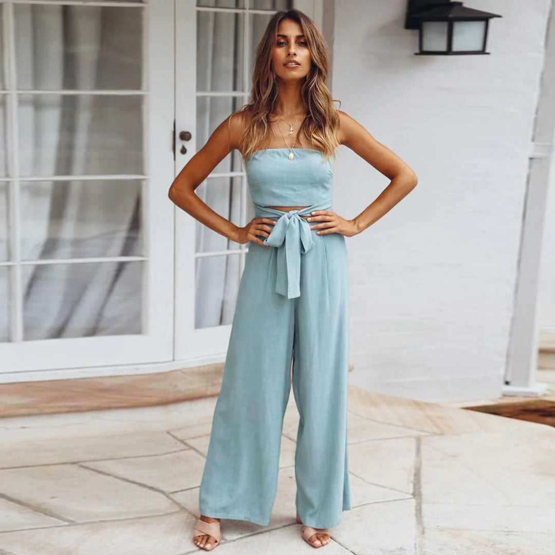 strapless jumpsuit mit elastischem Bund