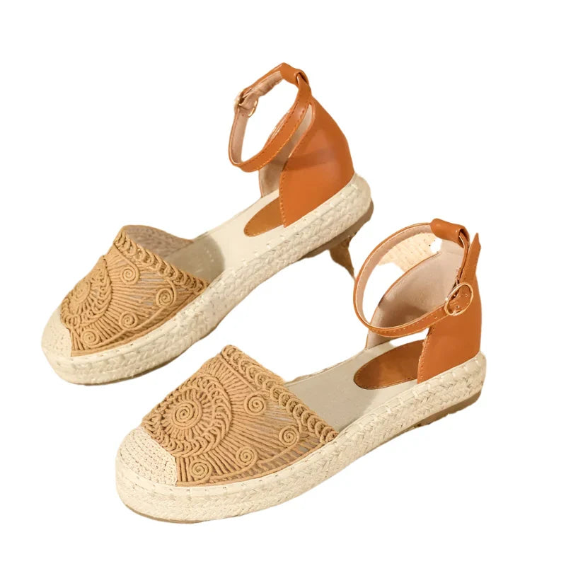 Heidi-Mode | Damen Sommer Knöchelriemen Sandalen Boho