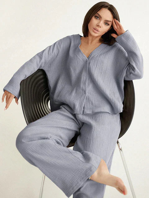 Baumwoll-Loungewear-Hose und -Pullover