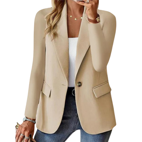 Heidi-Mode | Eleganter Blazer mit Ein-Knopf-Verschluss und Taillierter Passform für Damen