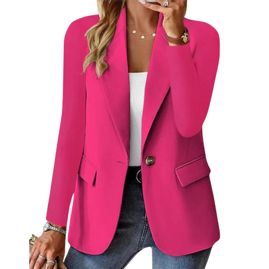 Heidi-Mode | Eleganter Blazer mit Ein-Knopf-Verschluss und Taillierter Passform für Damen